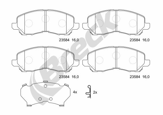 Set placute frana,frana disc 23584 00 701 00 BRECK